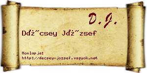 Décsey József névjegykártya