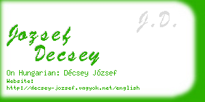 jozsef decsey business card