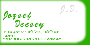 jozsef decsey business card